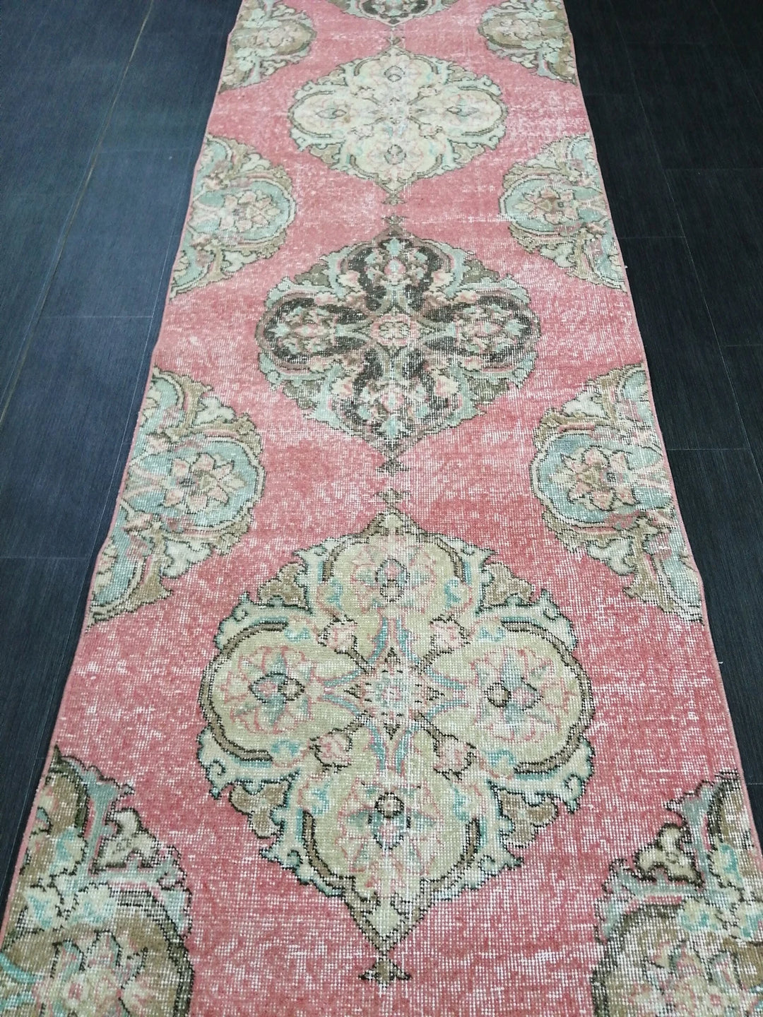 Pink Turkish Runner Rug 2' 8" x 12' 11" Hand-Knotted | No. WR55113