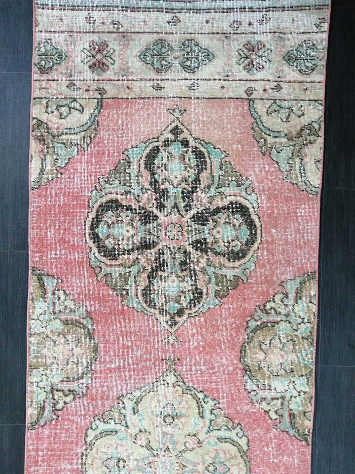 Pink Turkish Runner Rug 2' 8" x 12' 11" Hand-Knotted | No. WR55113