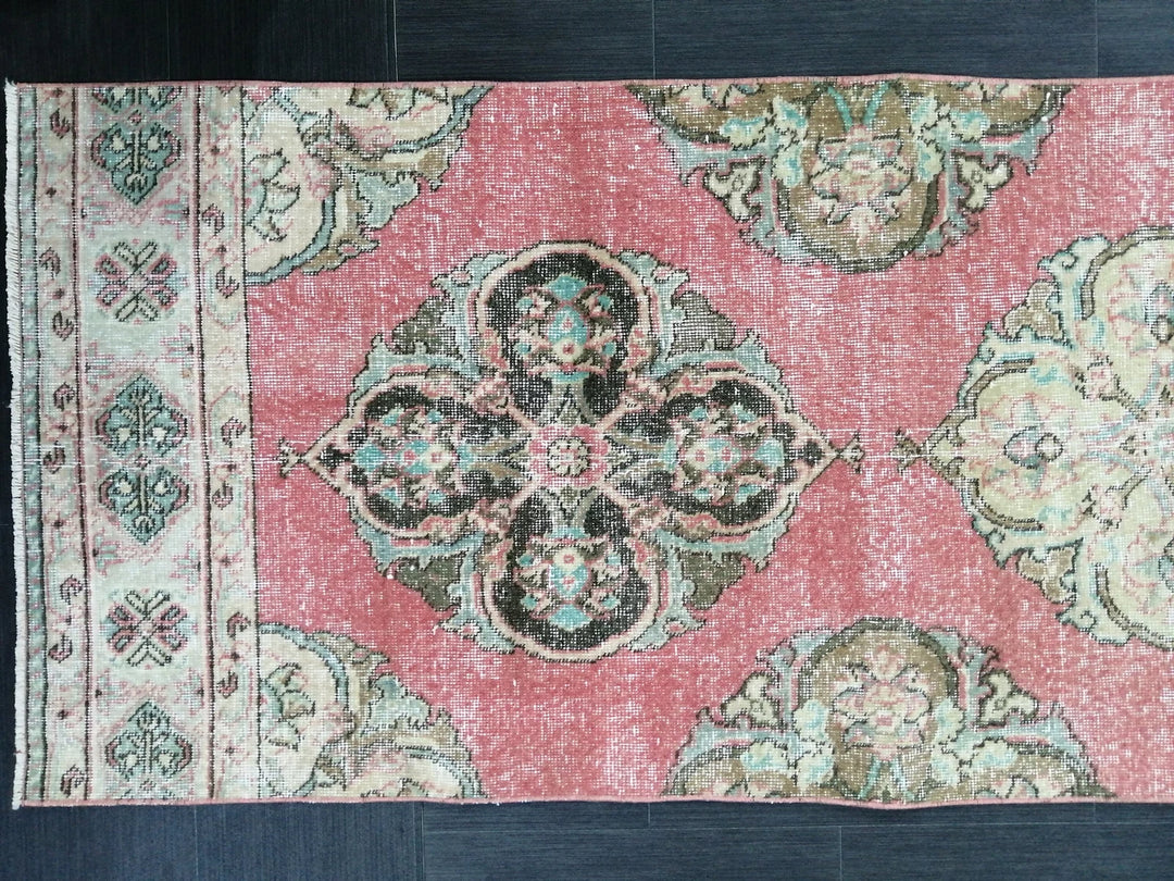 Pink Turkish Runner Rug 2' 8" x 12' 11" Hand-Knotted | No. WR55113