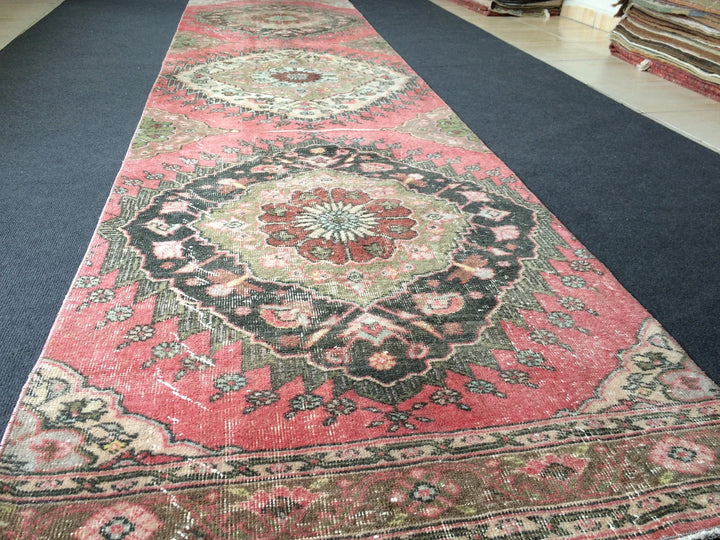 Turkish Runner Rug 3' x 12' Hand-Knotted | No. WR55255