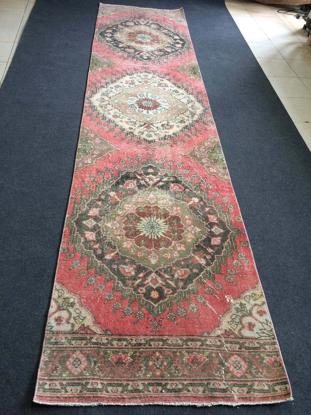 Turkish Runner Rug 3' x 12' Hand-Knotted | No. WR55255