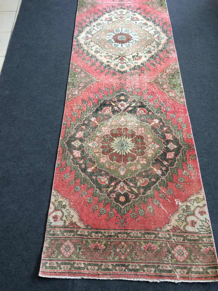 Turkish Runner Rug 3' x 12' Hand-Knotted | No. WR55255