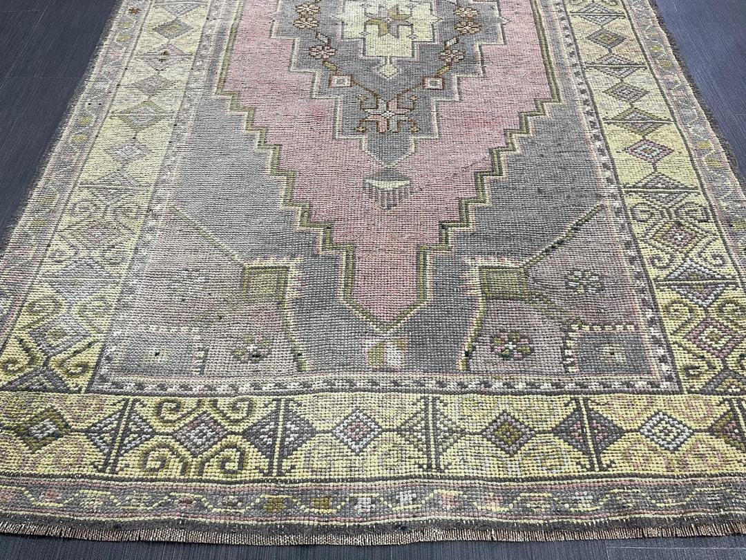 Beige Turkish Runner Rug 4' x 6' 8" Hand-Knotted | No. WR55398