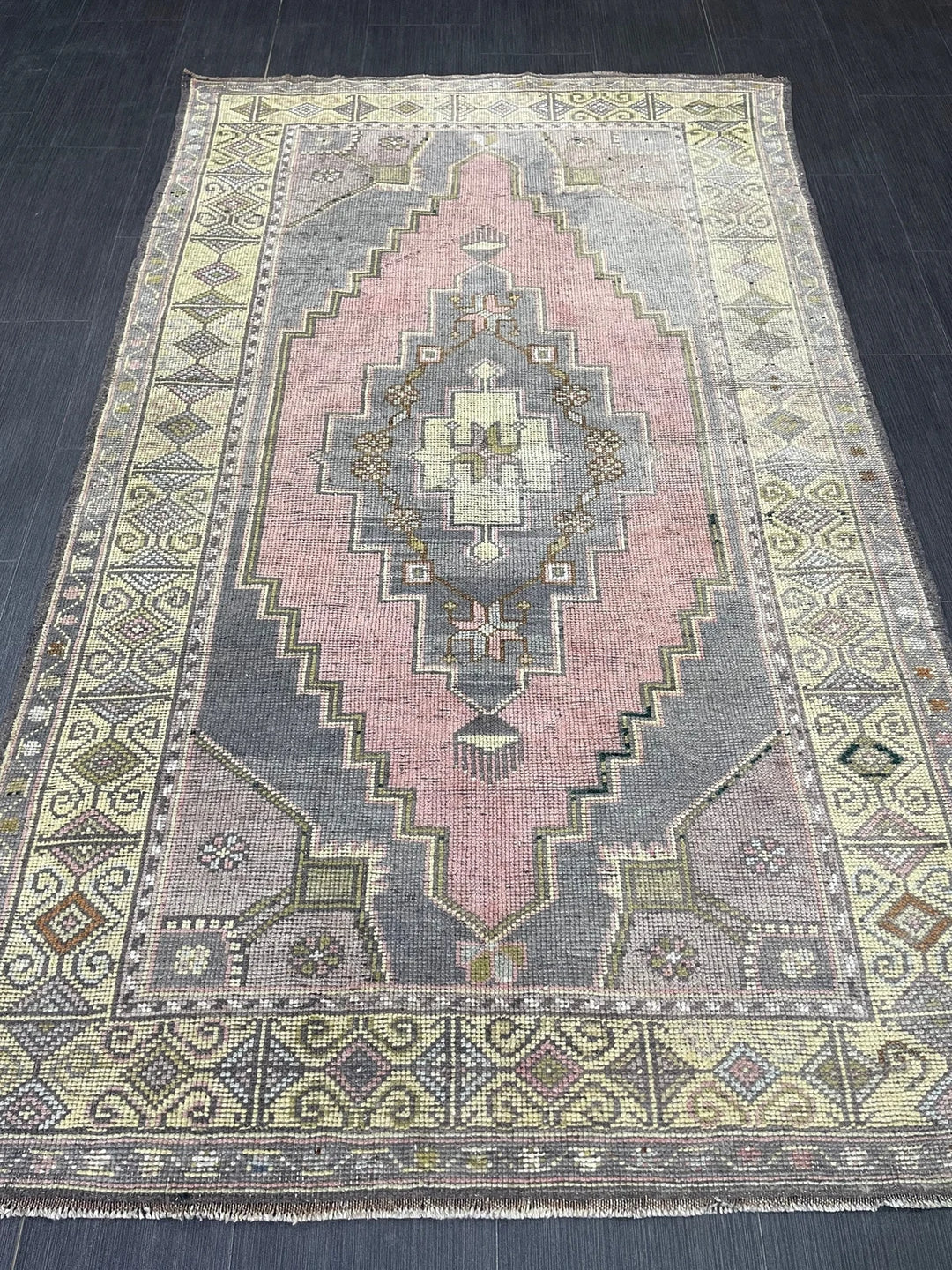 Beige Turkish Runner Rug 4' x 6' 8" Hand-Knotted | No. WR55398