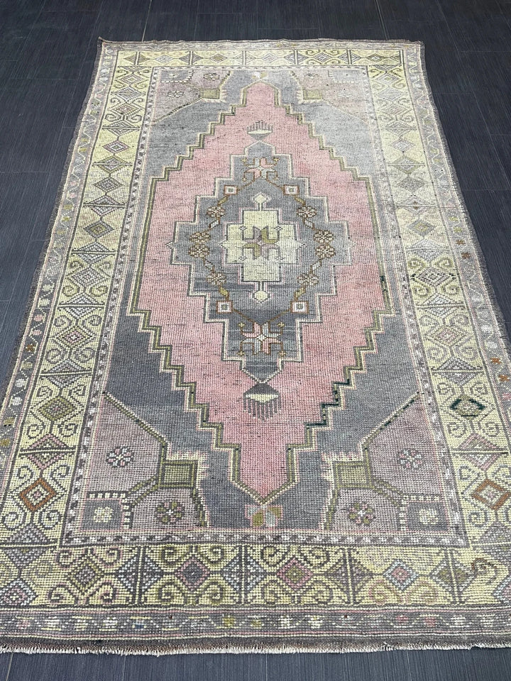 Beige Turkish Runner Rug 4' x 6' 8" Hand-Knotted | No. WR55398