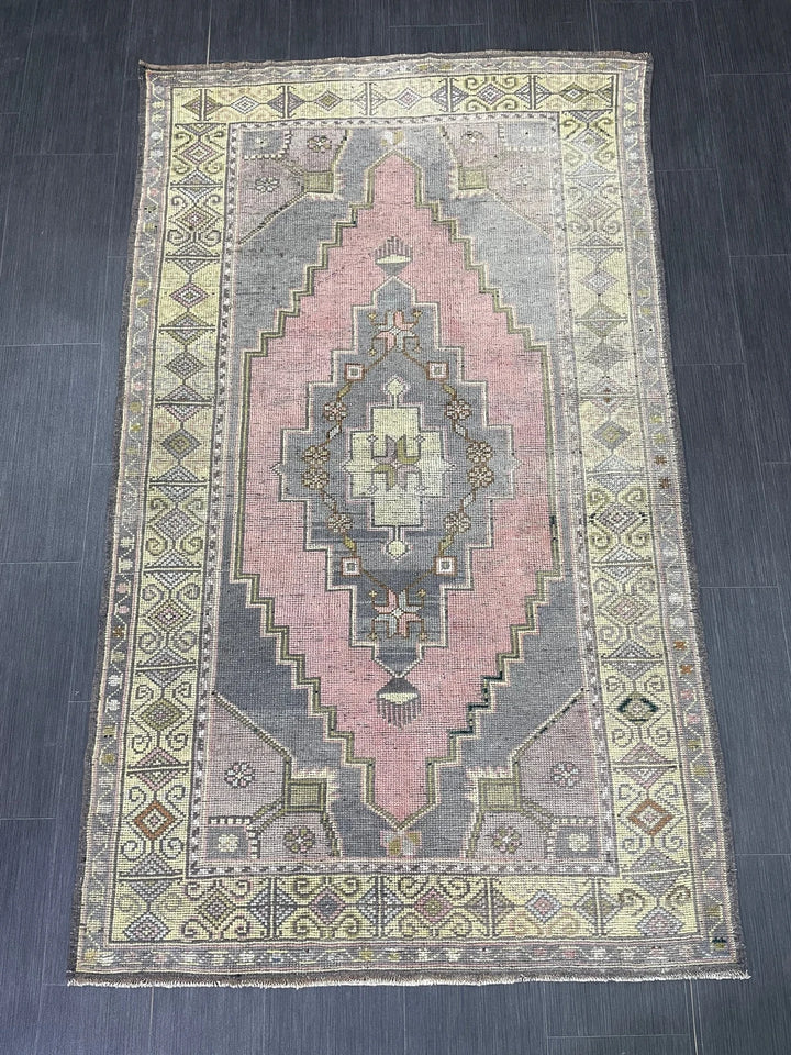 Beige Turkish Runner Rug 4' x 6' 8" Hand-Knotted | No. WR55398