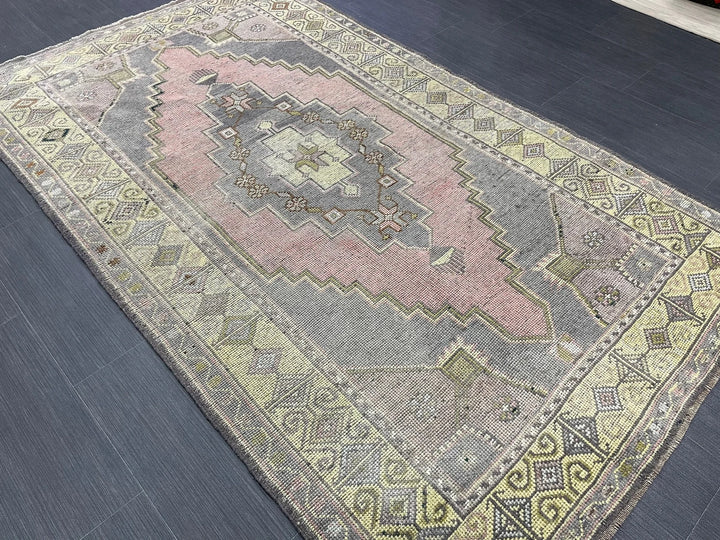 Beige Turkish Runner Rug 4' x 6' 8" Hand-Knotted | No. WR55398