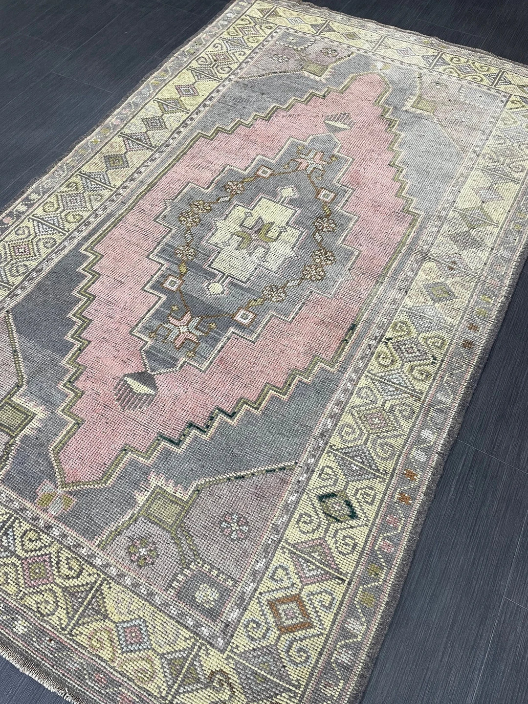 Beige Turkish Runner Rug 4' x 6' 8" Hand-Knotted | No. WR55398