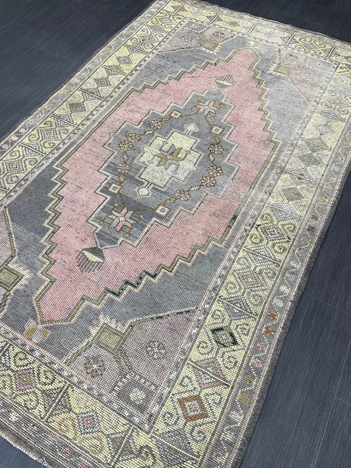 Beige Turkish Runner Rug 4' x 6' 8" Hand-Knotted | No. WR55398