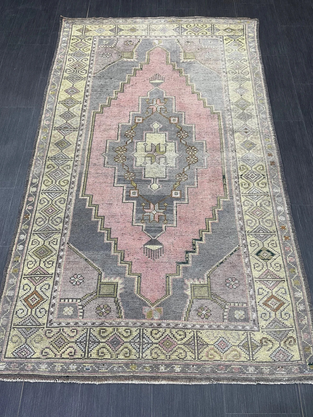 Beige Turkish Runner Rug 4' x 6' 8" Hand-Knotted | No. WR55398