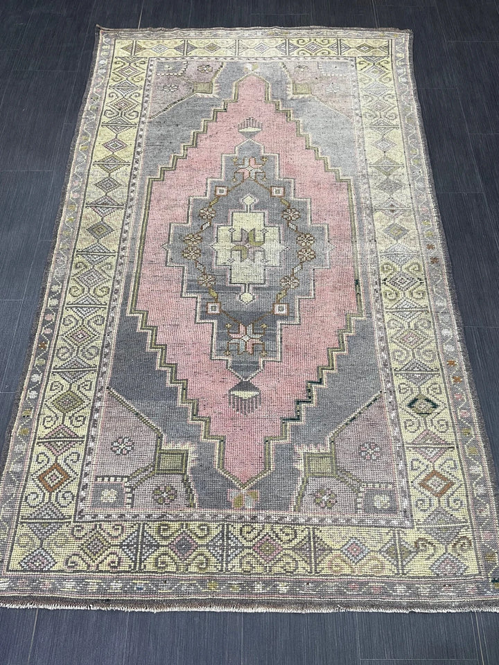 Beige Turkish Runner Rug 4' x 6' 8" Hand-Knotted | No. WR55398