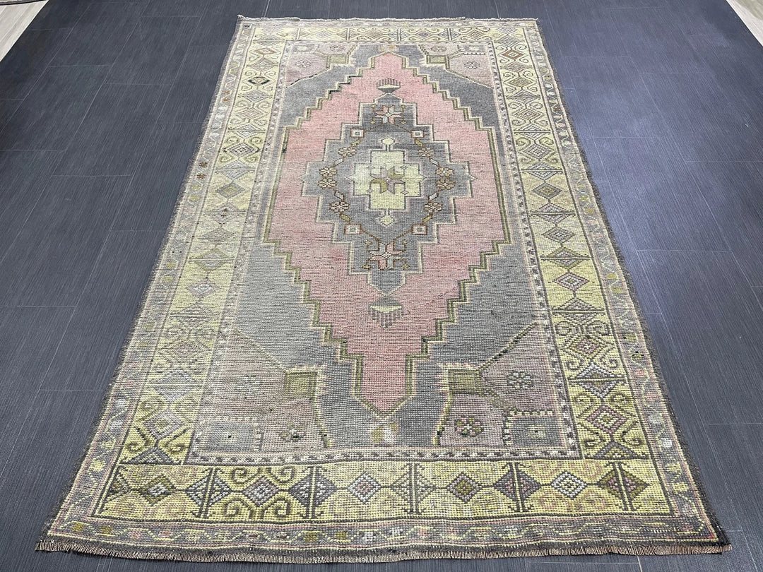 Beige Turkish Runner Rug 4' x 6' 8" Hand-Knotted | No. WR55398