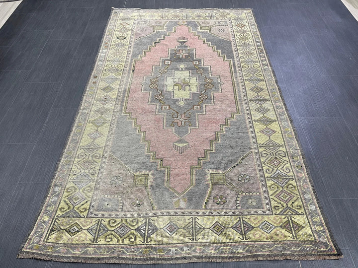 Beige Turkish Runner Rug 4' x 6' 8" Hand-Knotted | No. WR55398