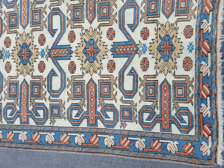 Blue Turkish Runner Rug 3' 6" x 6' 6" Hand-Knotted | No. WR55460