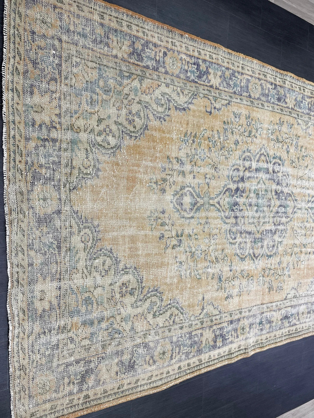 Beige Turkish Runner Rug 6' 4" x 10' Hand-Knotted | No. WR55526