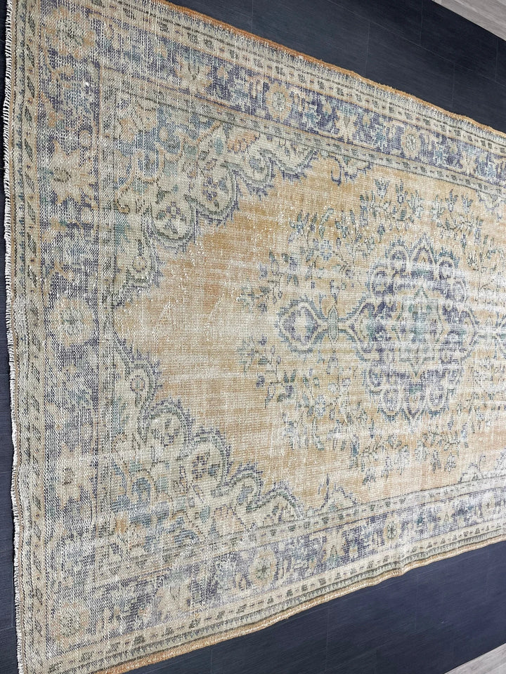 Beige Turkish Runner Rug 6' 4" x 10' Hand-Knotted | No. WR55526