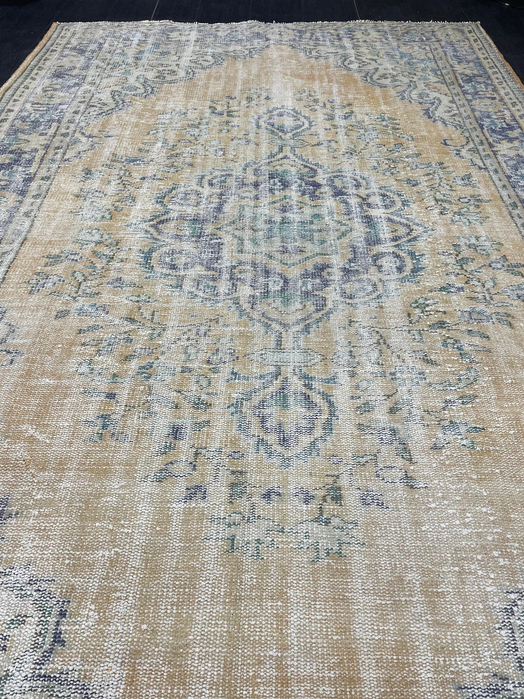 Beige Turkish Runner Rug 6' 4" x 10' Hand-Knotted | No. WR55526