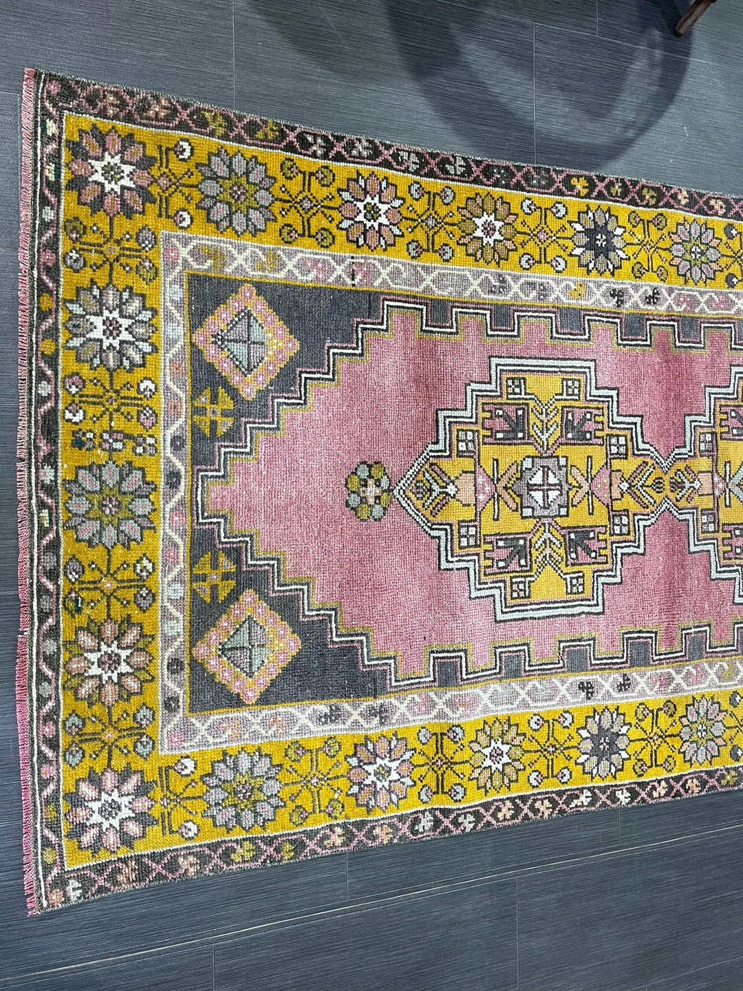 Beige Turkish Runner Rug 3' 7" x 7' 1" Hand-Knotted | No. WR56067