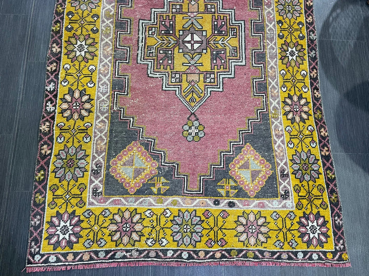 Beige Turkish Runner Rug 3' 7" x 7' 1" Hand-Knotted | No. WR56067