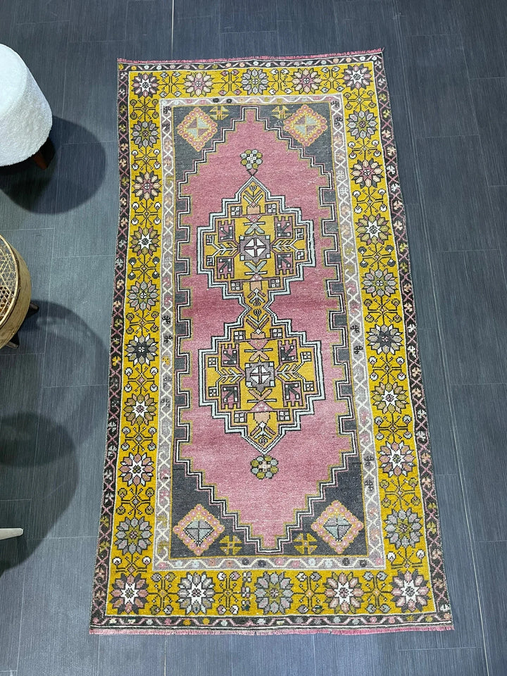 Beige Turkish Runner Rug 3' 7" x 7' 1" Hand-Knotted | No. WR56067