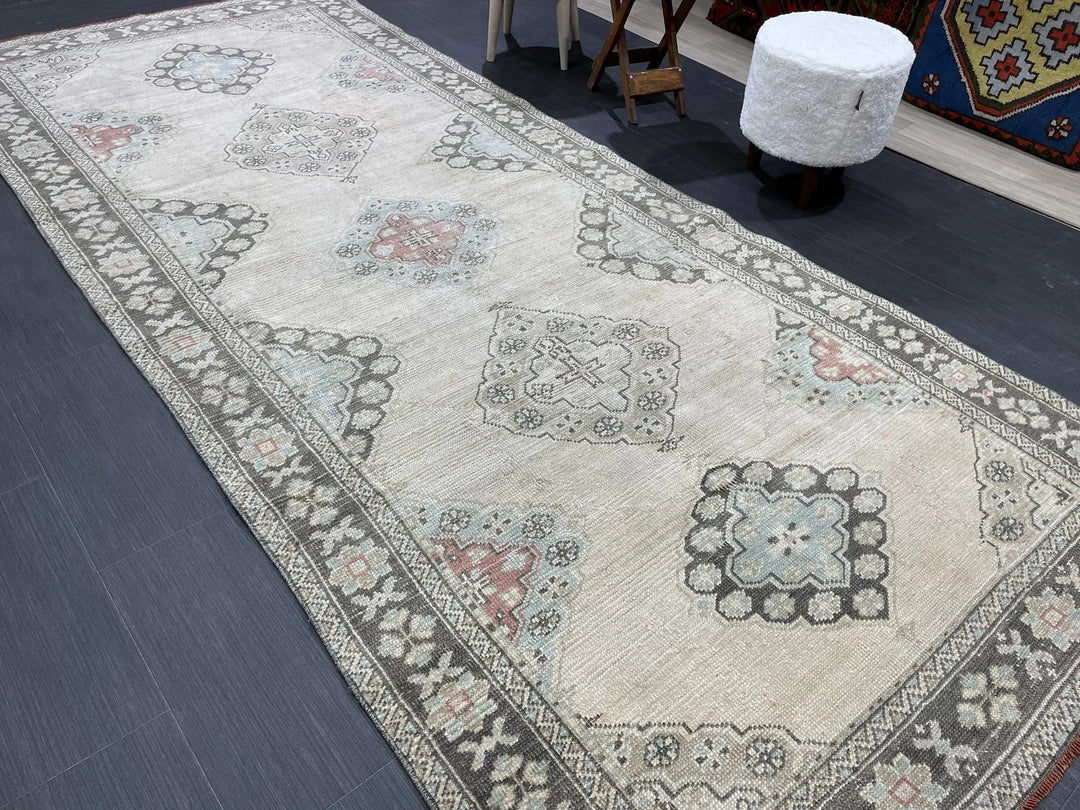 Turkish Runner Rug 4' 4" x 10' 4" Hand-Knotted | No. WR56676