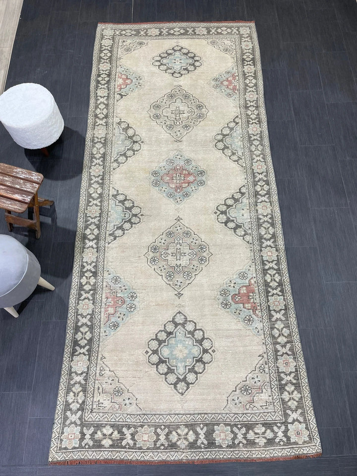 Turkish Runner Rug 4' 4" x 10' 4" Hand-Knotted | No. WR56676