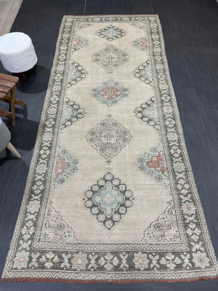 Turkish Runner Rug 4' 4" x 10' 4" Hand-Knotted | No. WR56676