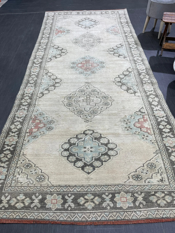 Turkish Runner Rug 4' 4" x 10' 4" Hand-Knotted | No. WR56676