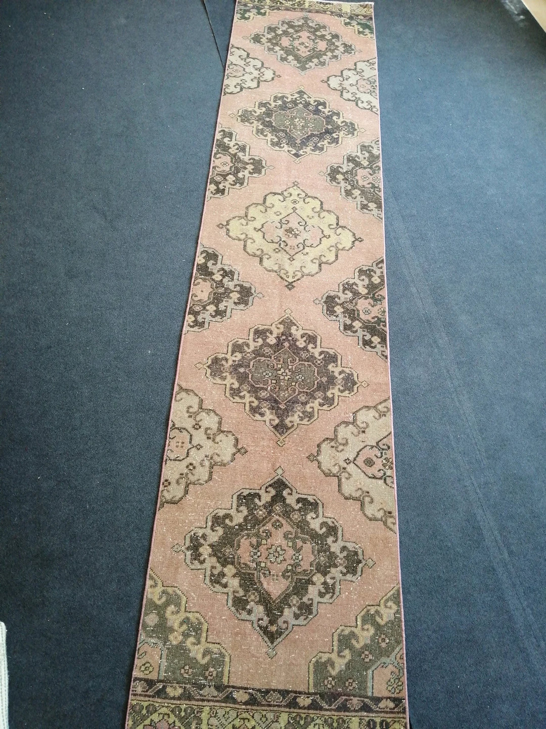Beige Turkish Runner Rug 2' 8" x 12' 6" Hand-Knotted | No. WR56921