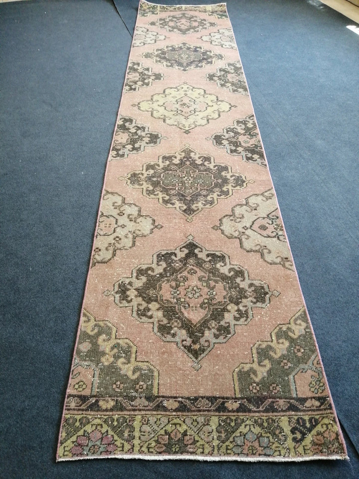 Beige Turkish Runner Rug 2' 8" x 12' 6" Hand-Knotted | No. WR56921