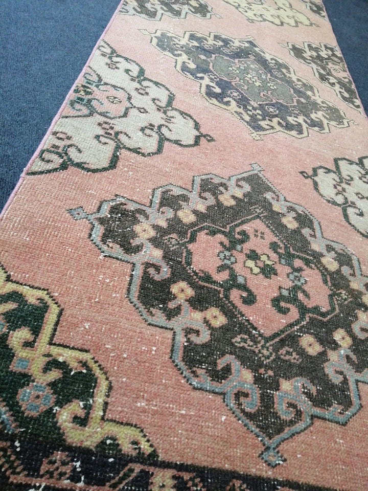 Beige Turkish Runner Rug 2' 8" x 12' 6" Hand-Knotted | No. WR56921