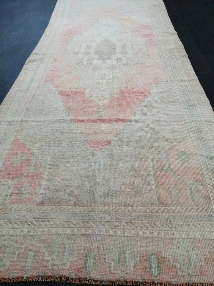 Tan Turkish Runner Rug 3' 7" x 9' 1" Hand-Knotted | No. WR56974