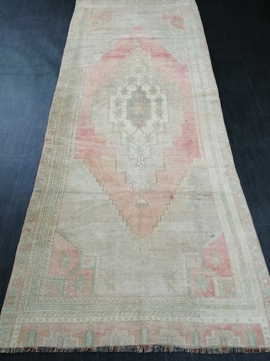 Tan Turkish Runner Rug 3' 7" x 9' 1" Hand-Knotted | No. WR56974
