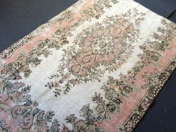 Pink Turkish Runner Rug 5' 2" x 7' 10" Hand-Knotted | No. WR57139