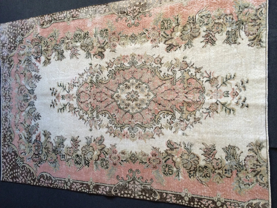 Pink Turkish Runner Rug 5' 2" x 7' 10" Hand-Knotted | No. WR57139