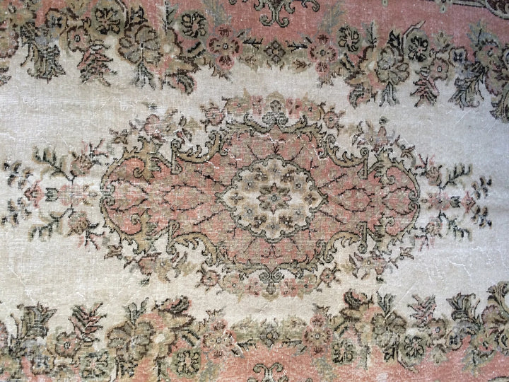 Pink Turkish Runner Rug 5' 2" x 7' 10" Hand-Knotted | No. WR57139