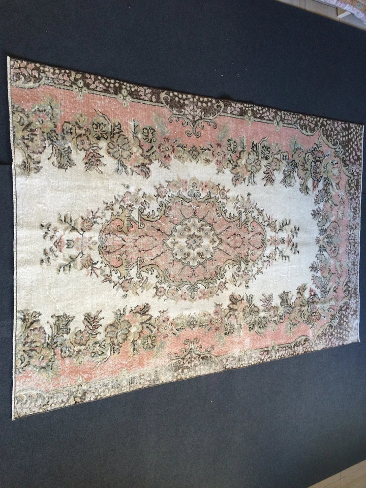 Pink Turkish Runner Rug 5' 2" x 7' 10" Hand-Knotted | No. WR57139