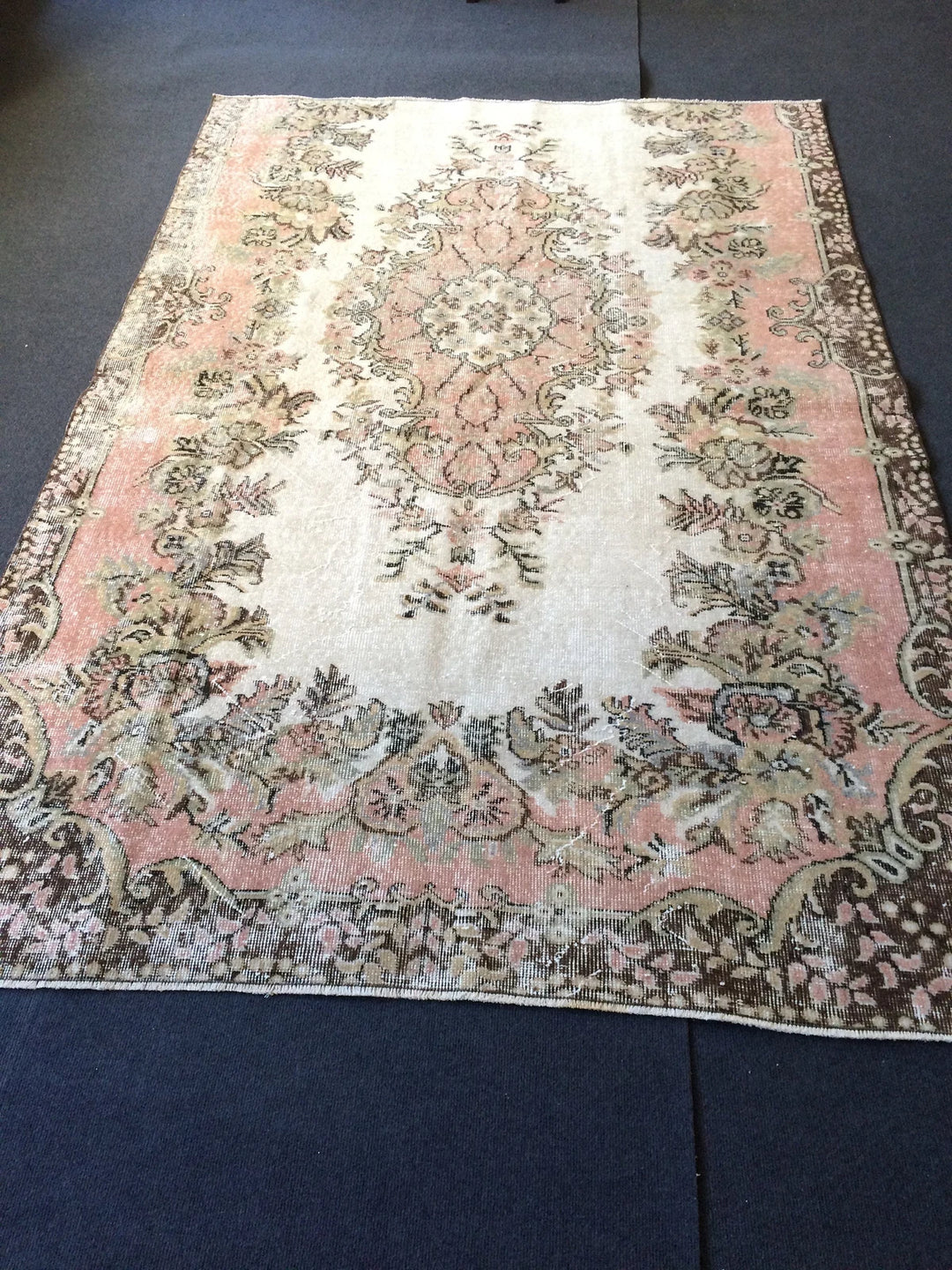 Pink Turkish Runner Rug 5' 2" x 7' 10" Hand-Knotted | No. WR57139