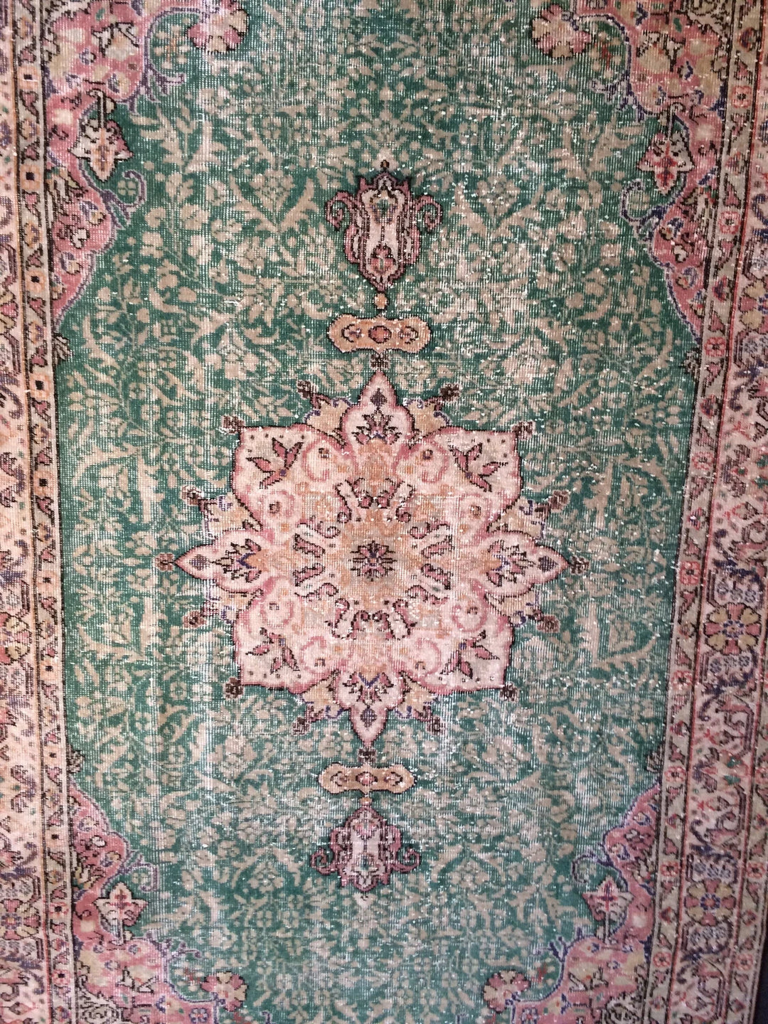 Green Turkish Runner Rug 5' x 9' Hand-Knotted | No. WR57226