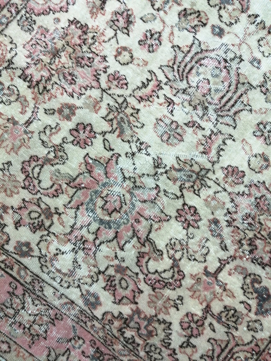 Pink Turkish Runner Rug 4' 6" x 8' 1" Hand-Knotted | No. WR57263