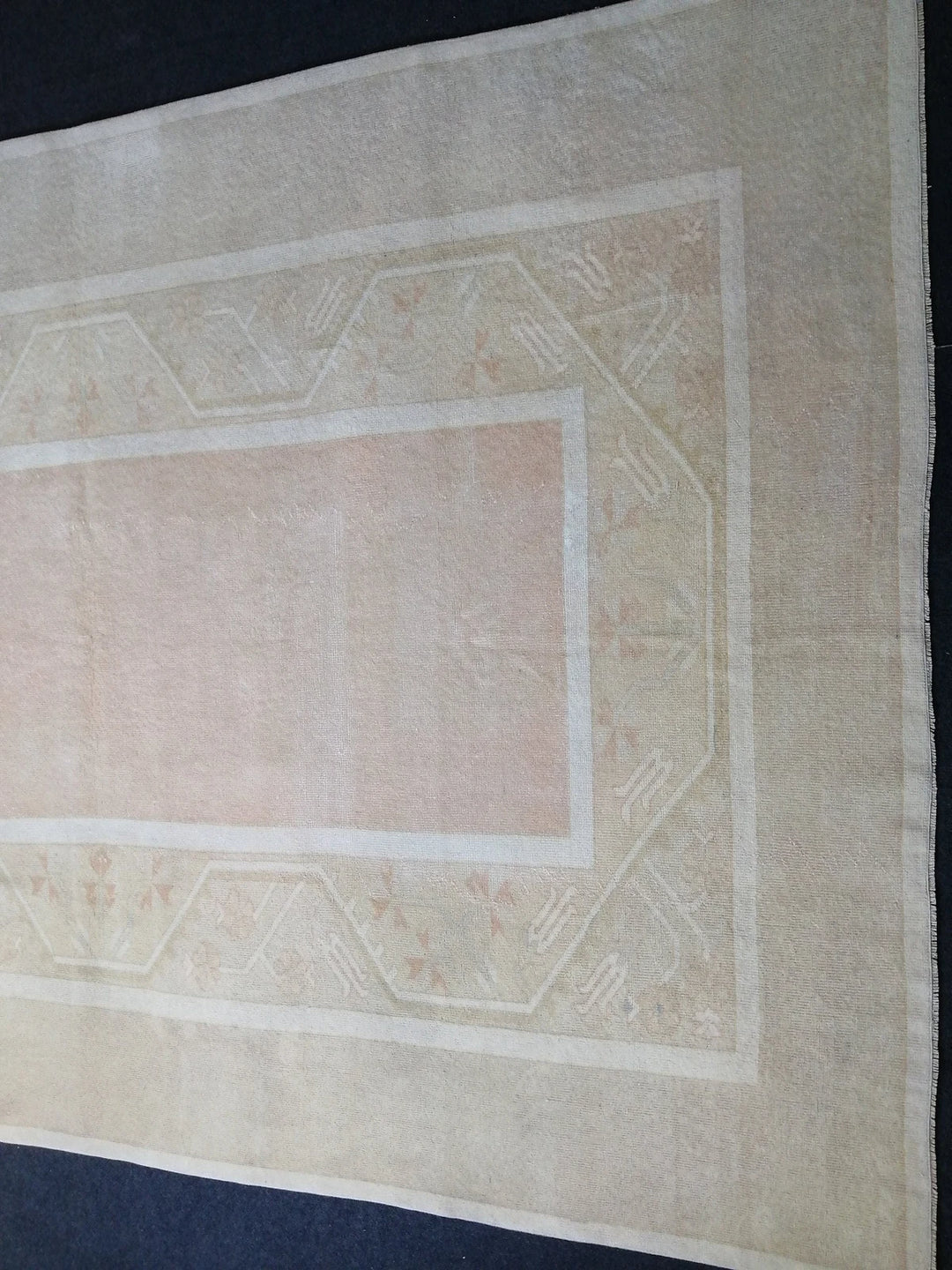 Beige Turkish Runner Rug 6' 4" x 9' 4" Hand-Knotted | No. WR57321
