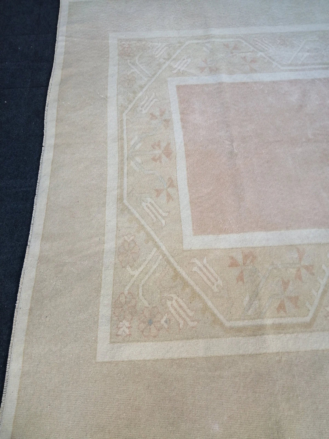 Beige Turkish Runner Rug 6' 4" x 9' 4" Hand-Knotted | No. WR57321