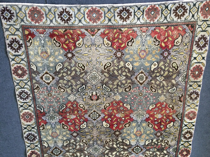 Beige Turkish Runner Rug 4' 11" x 7' Hand-Knotted | No. WR57662