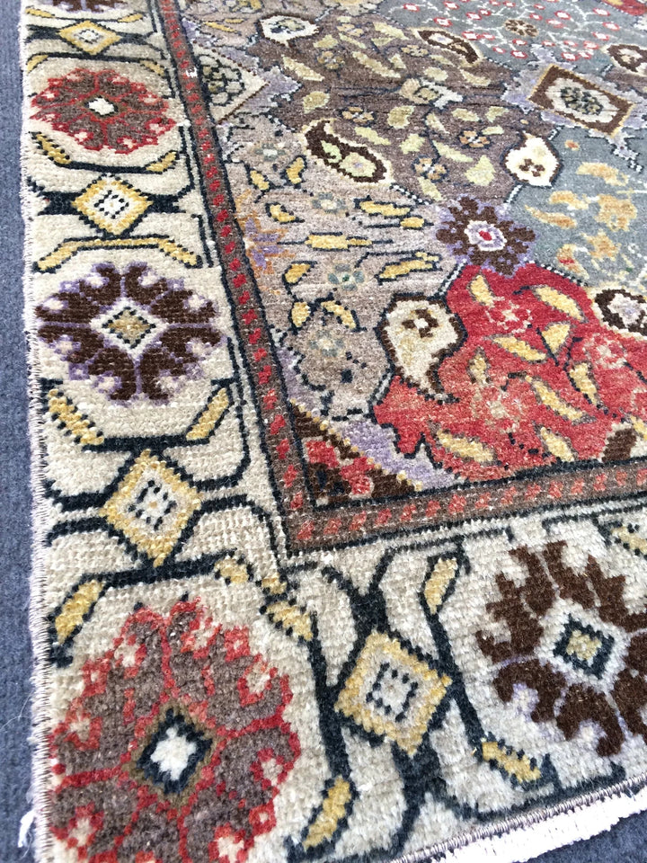 Beige Turkish Runner Rug 4' 11" x 7' Hand-Knotted | No. WR57662