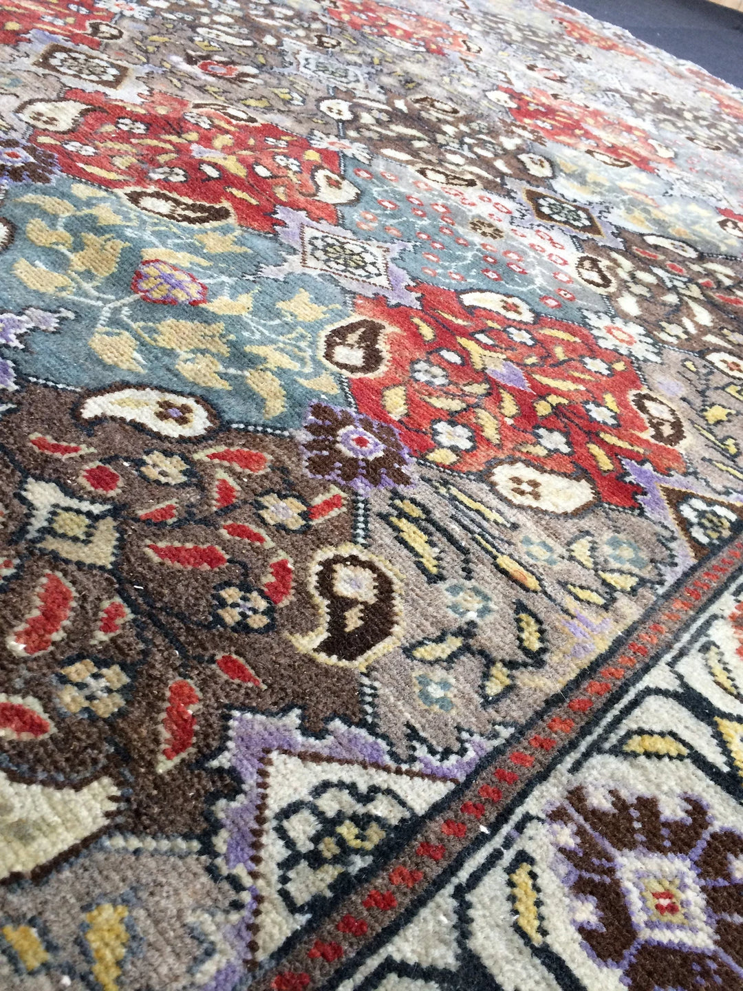 Beige Turkish Runner Rug 4' 11" x 7' Hand-Knotted | No. WR57662