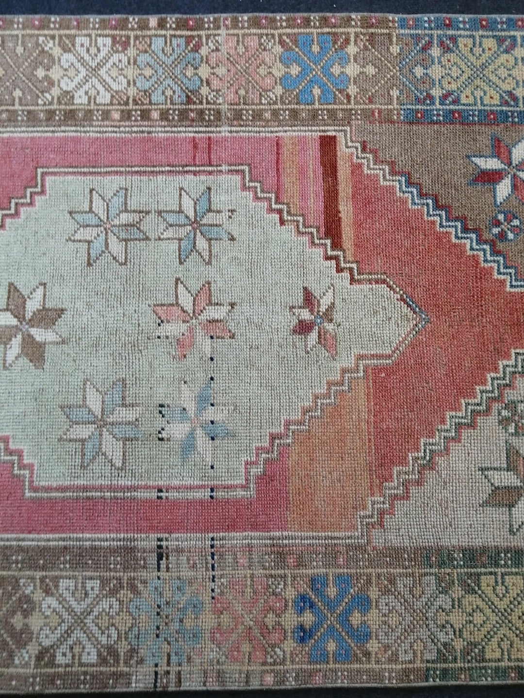 Blue Turkish Runner Rug 3' 8" x 7' Hand-Knotted | No. WR57742
