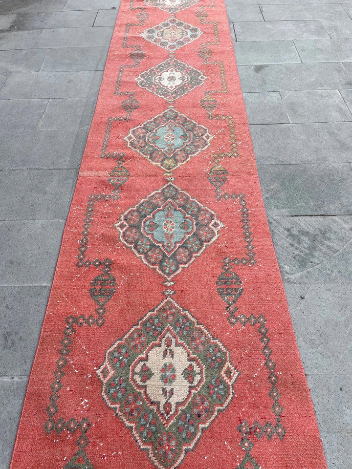 Red Turkish Runner Rug 2' 7" x 20' 1" Hand-Knotted | No. WR58155