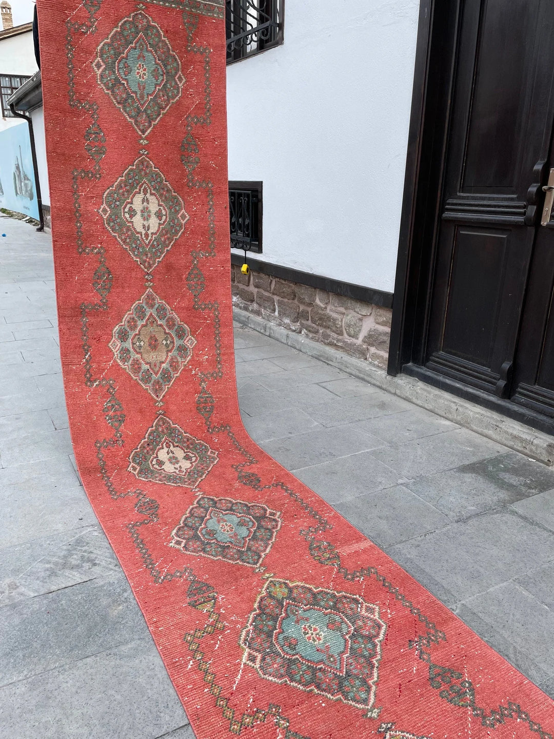 Red Turkish Runner Rug 2' 7" x 20' 1" Hand-Knotted | No. WR58155