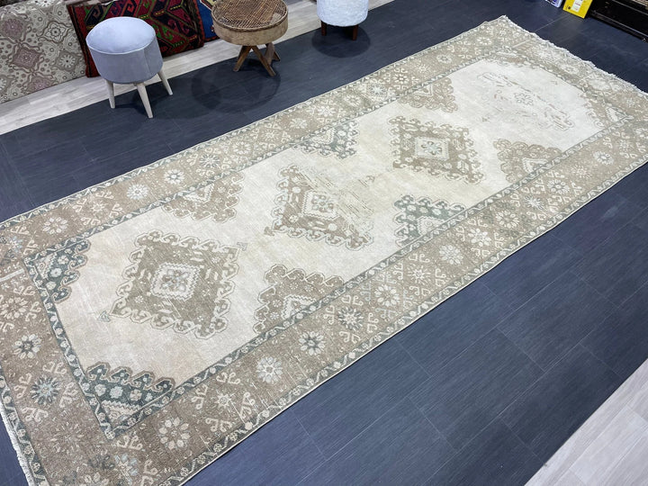 Navy Turkish Runner Rug 5' 1" x 12' 4" Hand-Knotted | No. WR58464