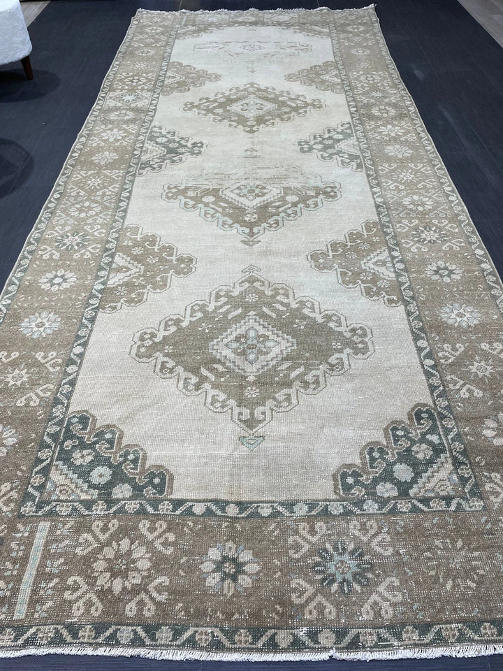 Navy Turkish Runner Rug 5' 1" x 12' 4" Hand-Knotted | No. WR58464
